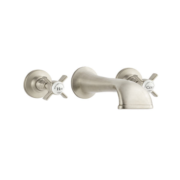 Heritage Three Hole Set with Concealed Spout - Metal Levers