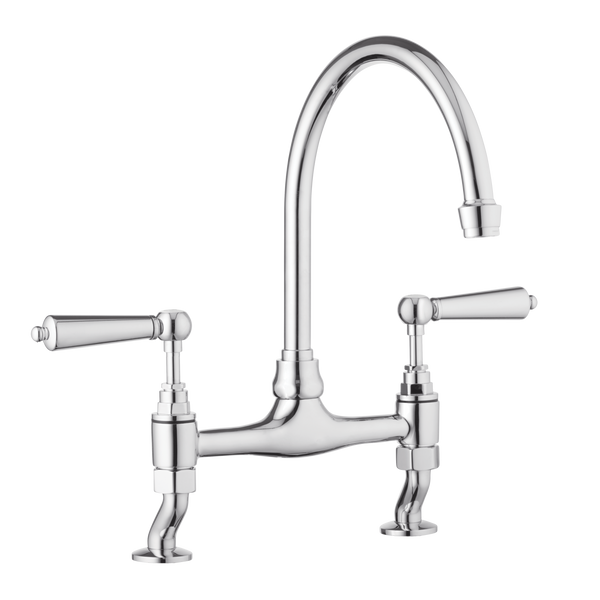 Traditional Kitchen Bridge Mixer Tap -  Cross Handles