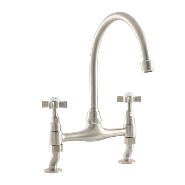 Traditional Kitchen Bridge Mixer Tap -  Cross Handles