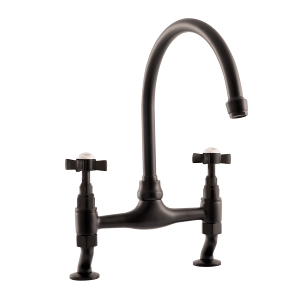 Traditional Kitchen Bridge Mixer Tap - Metal Levers