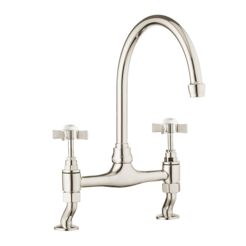 Traditional Kitchen Bridge Mixer Tap -  Cross Handles