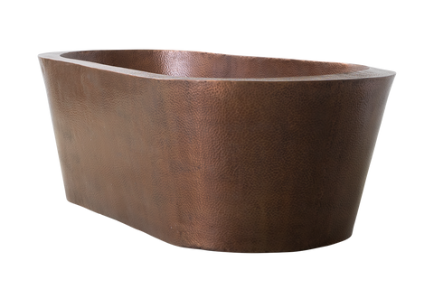 Copper Hammered Oval Bath
