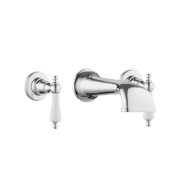 Heritage Three Hole Set with Concealed Spout - Metal Levers