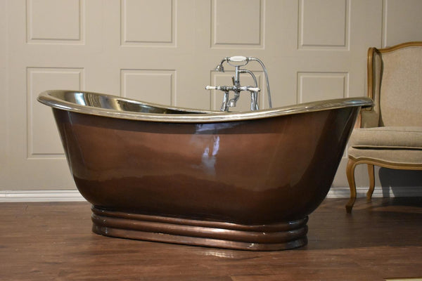 Plumb Copper External Shiny Nickel Internal Copper Apron Bath