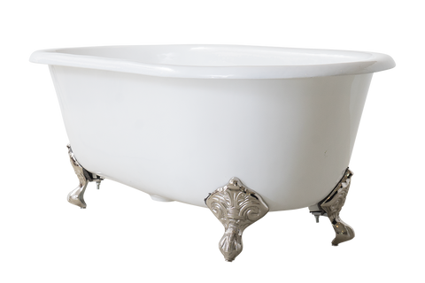 Baroque - Double Ended Roll Top Claw Cast Iron Bath