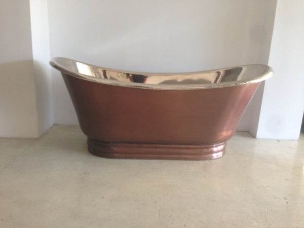 Copper Freestanding Bath Nickel Inside, Copper External