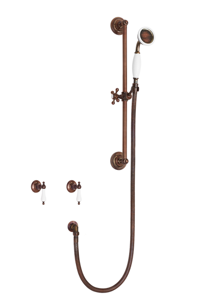 Antique Shower System - Metal Levers