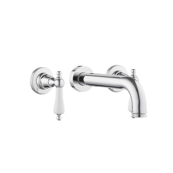 Wall Three Hole Lever Taps With Bath Spout - Metal Levers