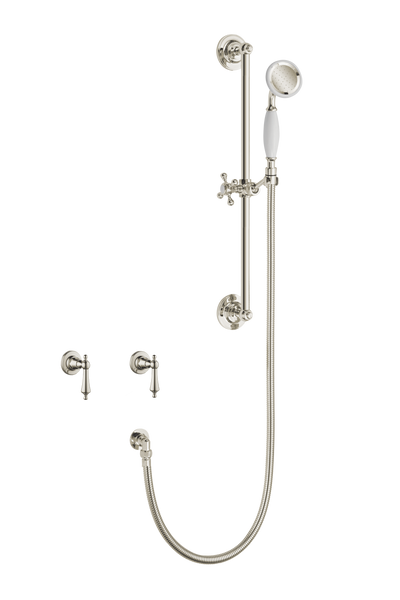 Antique Shower System - Porcelain Levers